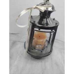 Yankee Candle Silver Lantern Candle Holder Hanging Coastal Nautical Beach